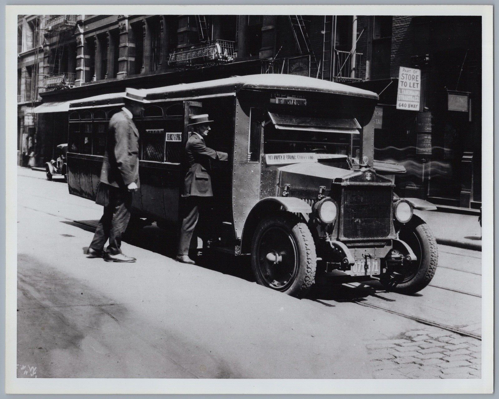 Bus Photo – Delancey & Spring Street Omnibus New York City Vintage 1921