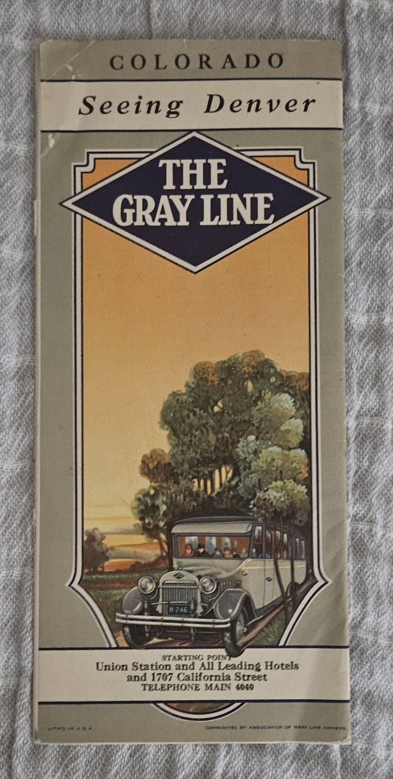 1920s Gray Line Bus Denver Brochure VG++