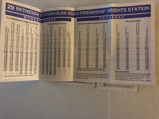 6 VINTAGE RIDE-ON BUS SCHEDULES. 2004-5 ROUTES 29,32(2),36,47(2) GREAT SHAPE