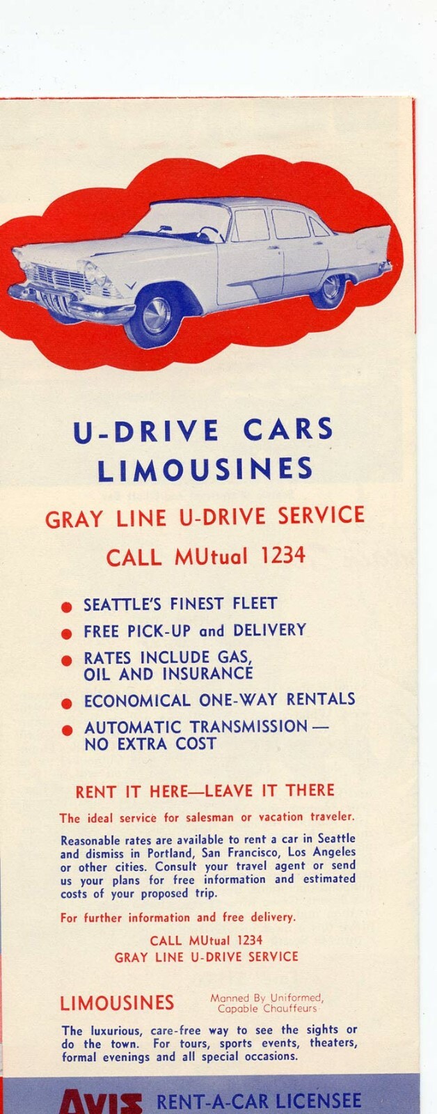 Gray Line Bus Boat Tours Brochure Seattle WA Puget Sound Map 1957