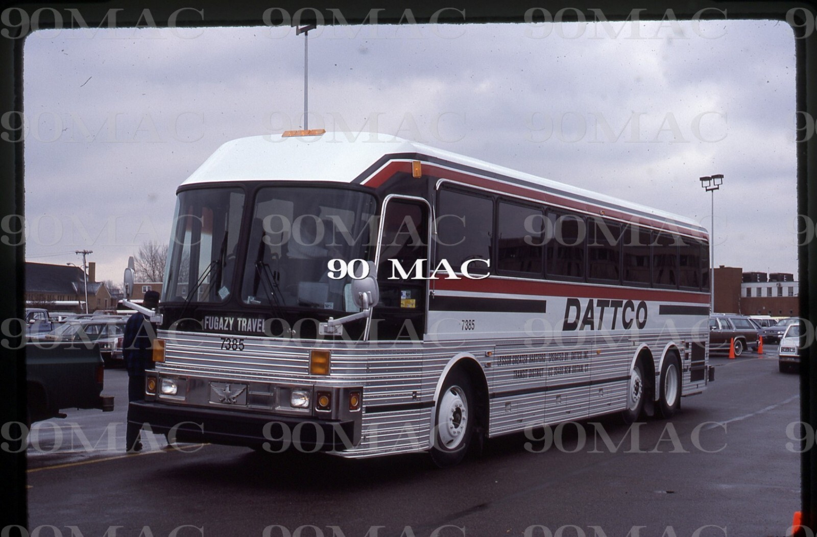 DATTCO-GHTD. EAGLE BUS #7385. Boston (MA). Original Slide 1987.