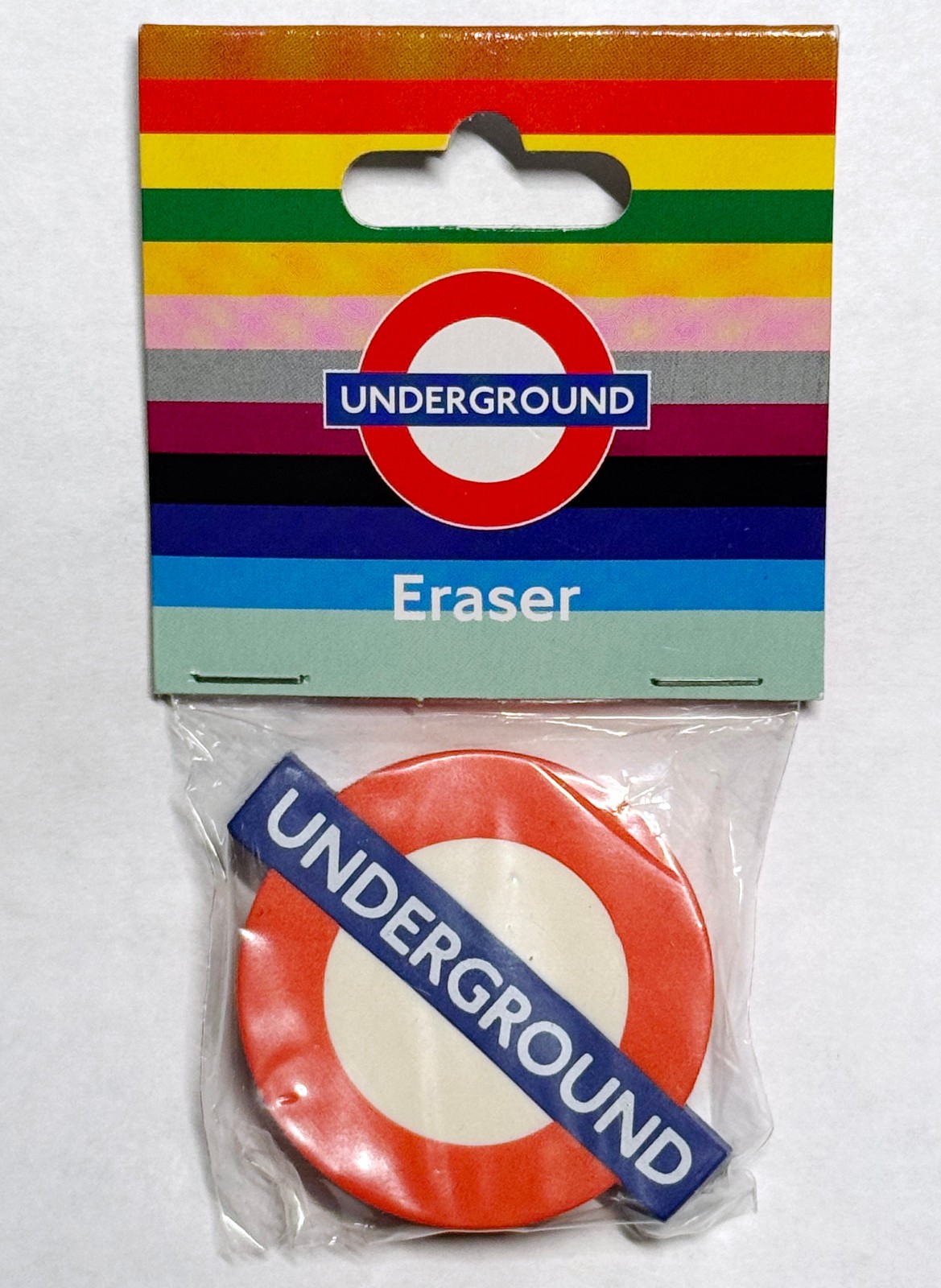 LONDON UNDERGROUND TFL NOVELTY ROUNDEL LOGO PENCIL ERASER STOCKING STUFFER *NEW