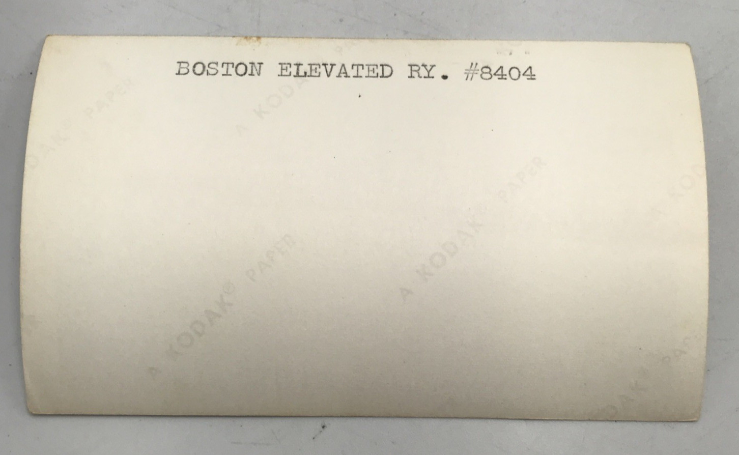 Boston Elevated Railway BERy #8404 Trackless Trolley Bus 2.75×4.5 Photograph