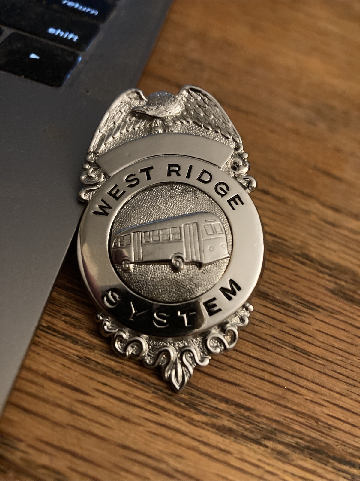 West Ridge System Bus Trolly Railroad Vintage Hat Badge Conductor Driver