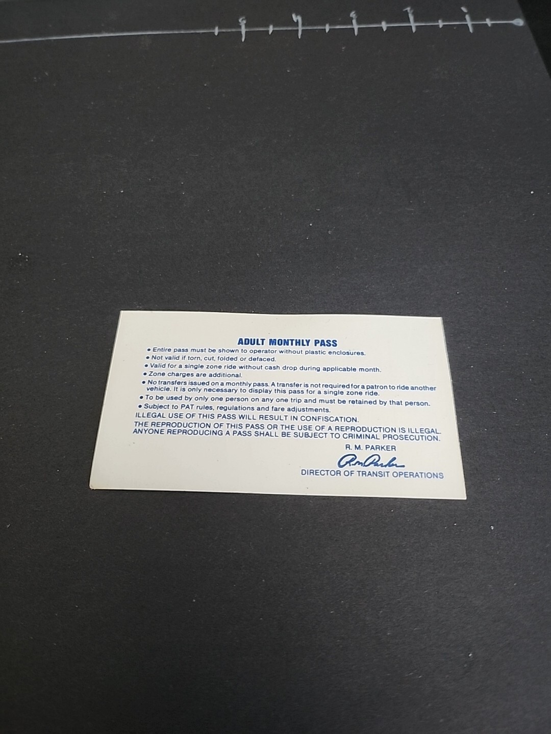Vtg PAT Bus / Streetcar October Halloween Port Authority Transit Pass Pittsburgh