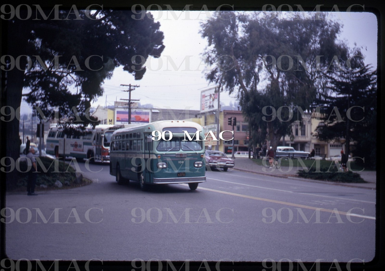 COUNTY TRANSIT LINES-CTL. GM COACH BUS #104. Concord (CA). Original Slide 1969.