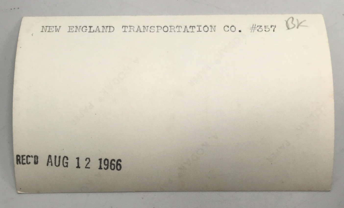 New England Transportation Co #357 Bus 2.75×4.5 1966 Photograph Bristol