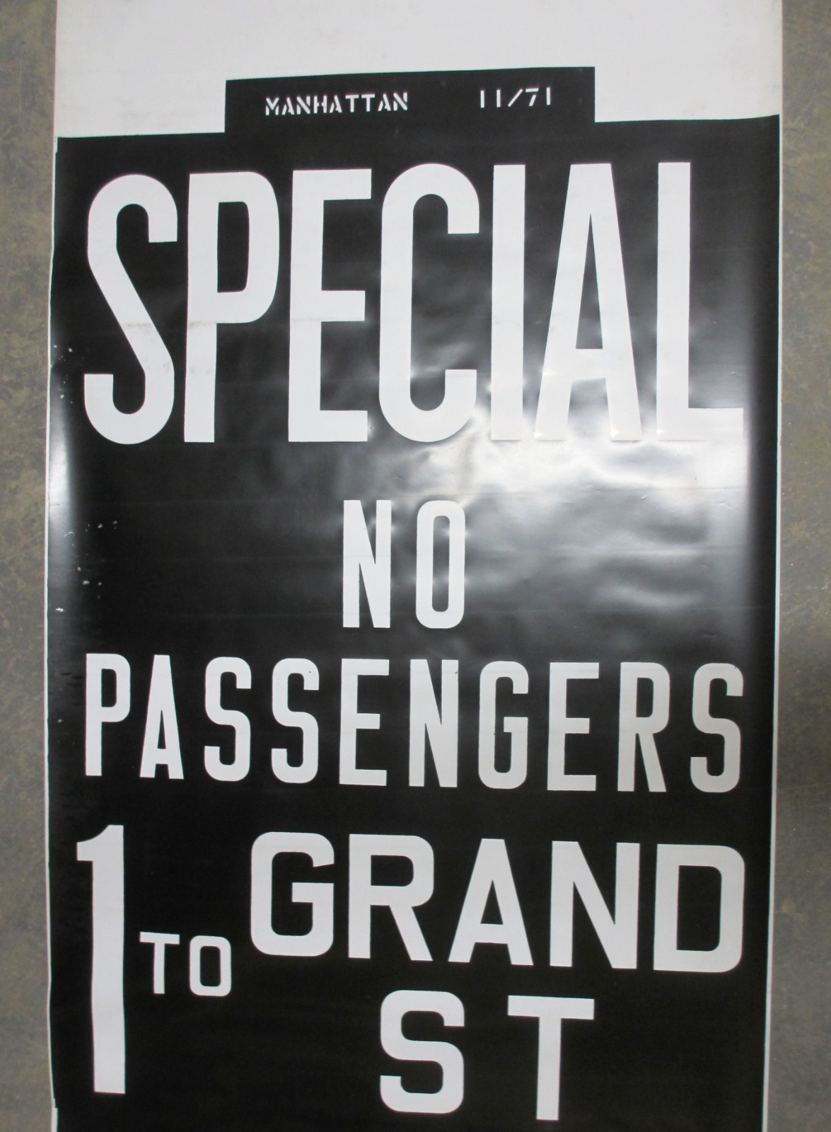 Vintage 1971 New York City Bus GM Fishbowl Manhattan Side Roll Sign South Ferry
