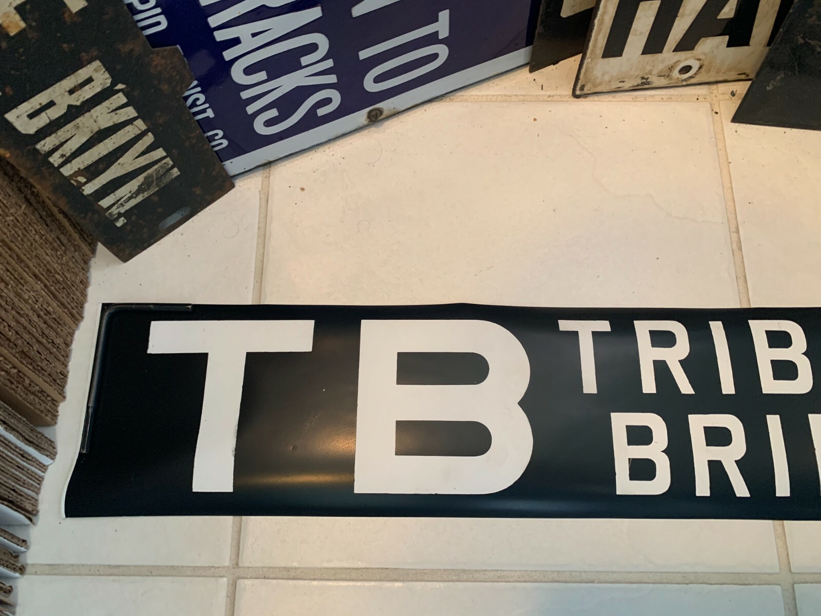 NY NYC BUS ROLL SIGN TRIBORO BRIDGE MANHATTAN QUEENS BRONX ROBERT KENNEDY WARDS