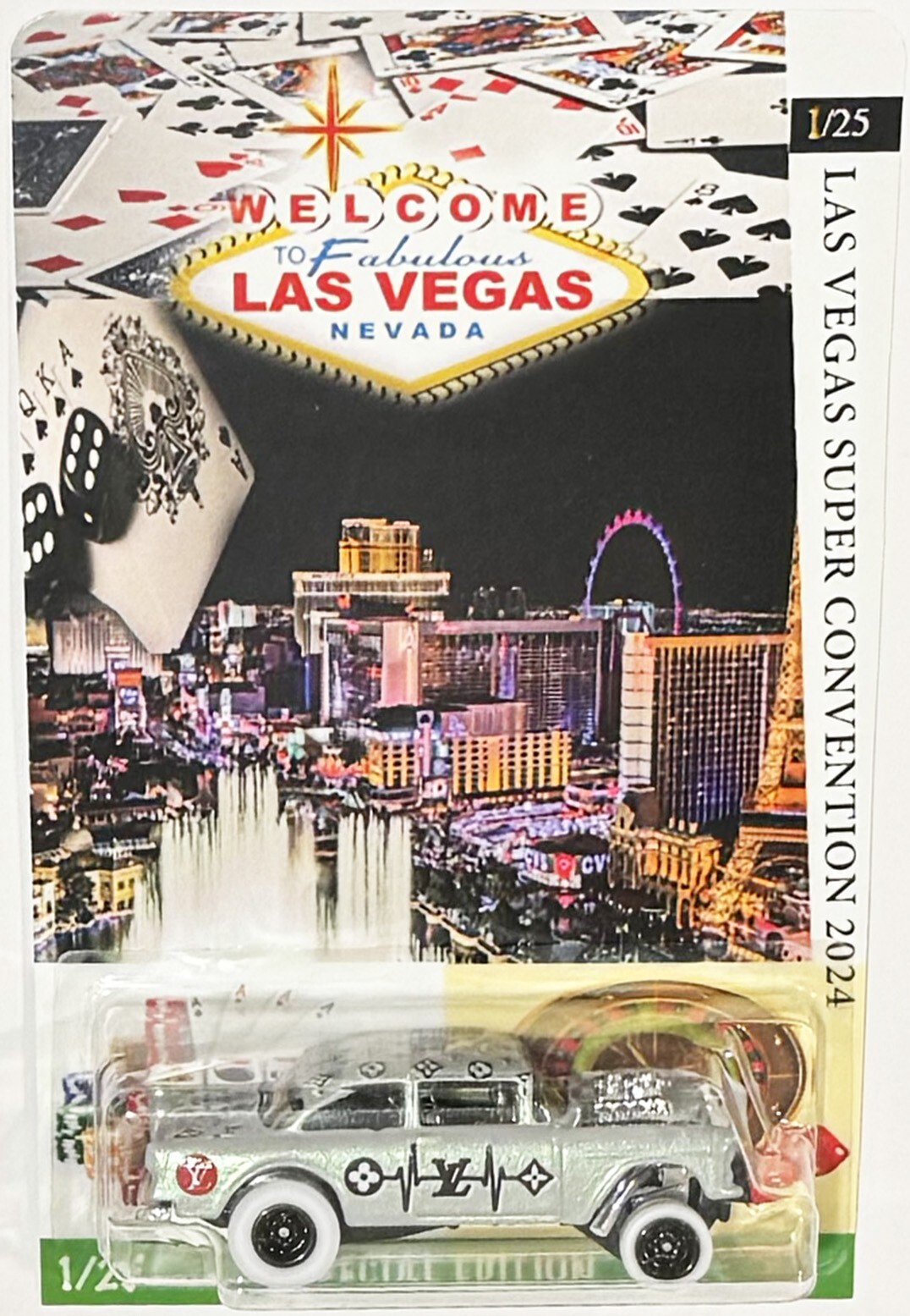 ’55 Chevy Bel Air Gasser Custom Hot Wheels 2024 Las Vegas Convention w/RR 1/25