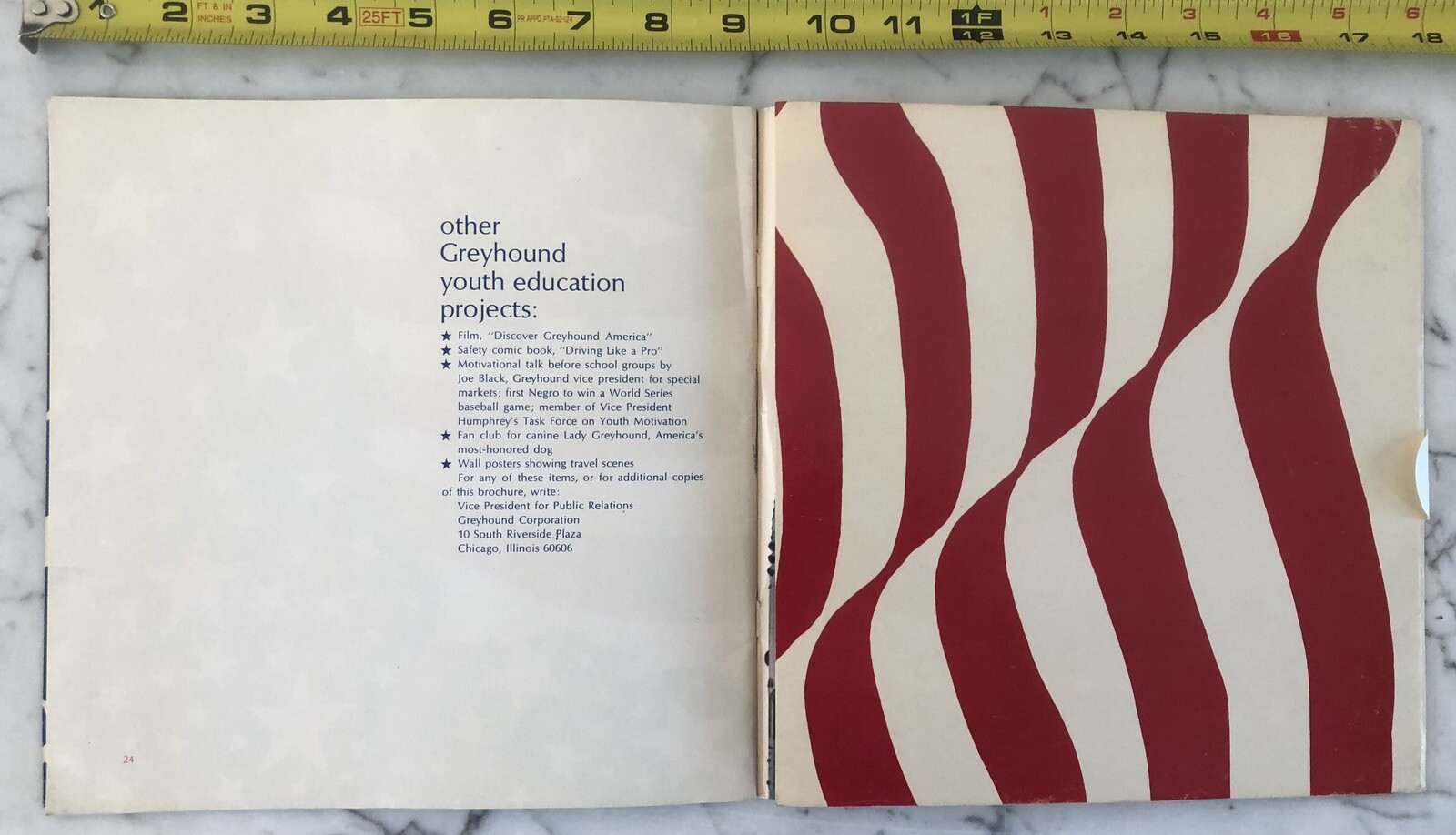 Rare Vintage 60’s Vegas Greyhound Bus USA Brochure Flag Patriot Veterans Book