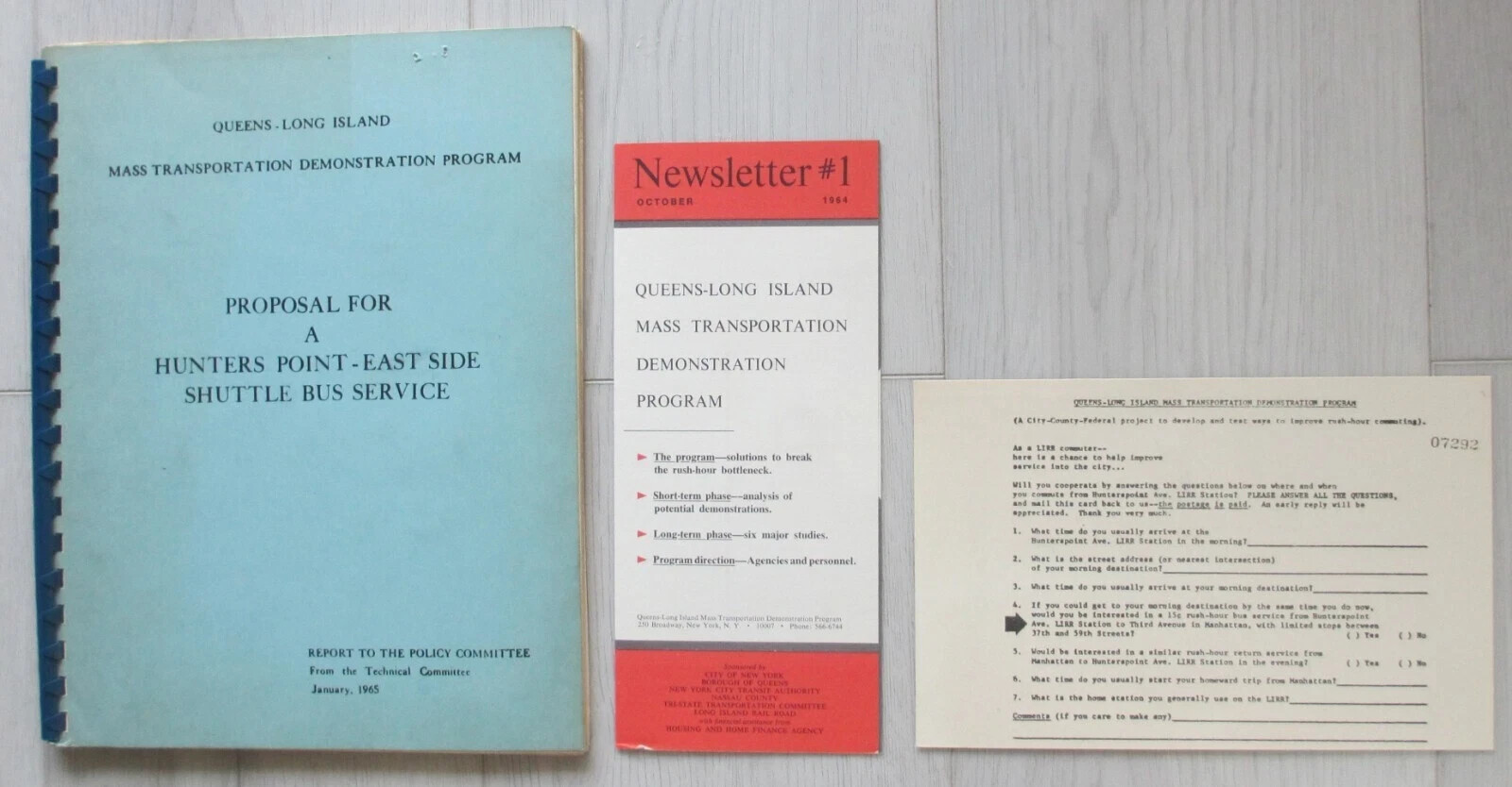 Vintage 1965 City of New York Queens Long Island Shuttle Bus Proposal Book