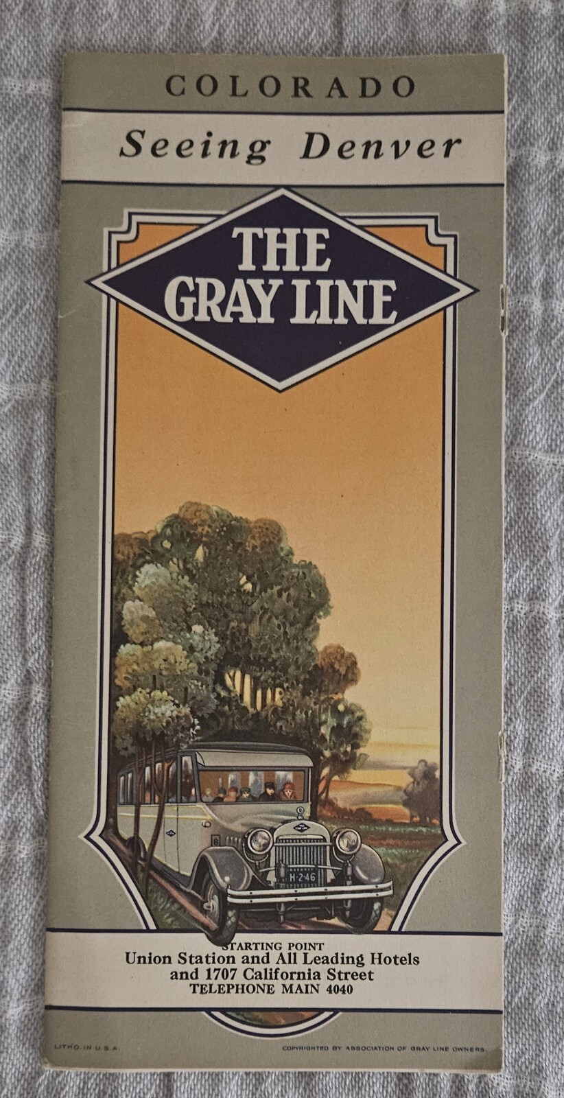 1920s Gray Line Bus Denver Brochure VG++