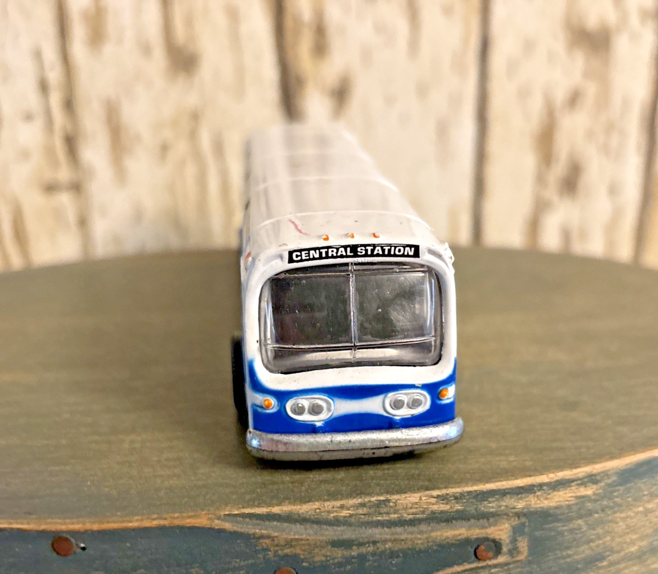 Vintage Toy Central Station White Downtown Bus New York City