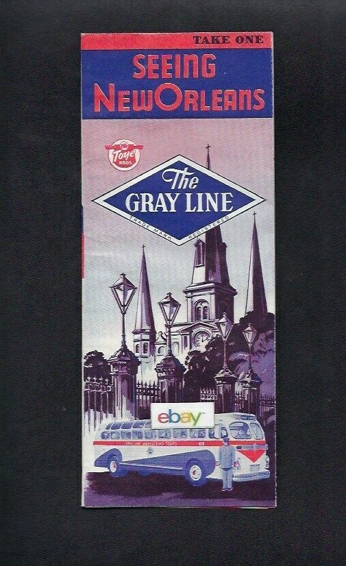GRAY LINE TOURS OF NEW ORLEANS 1955 BROCHURE OF TOURS