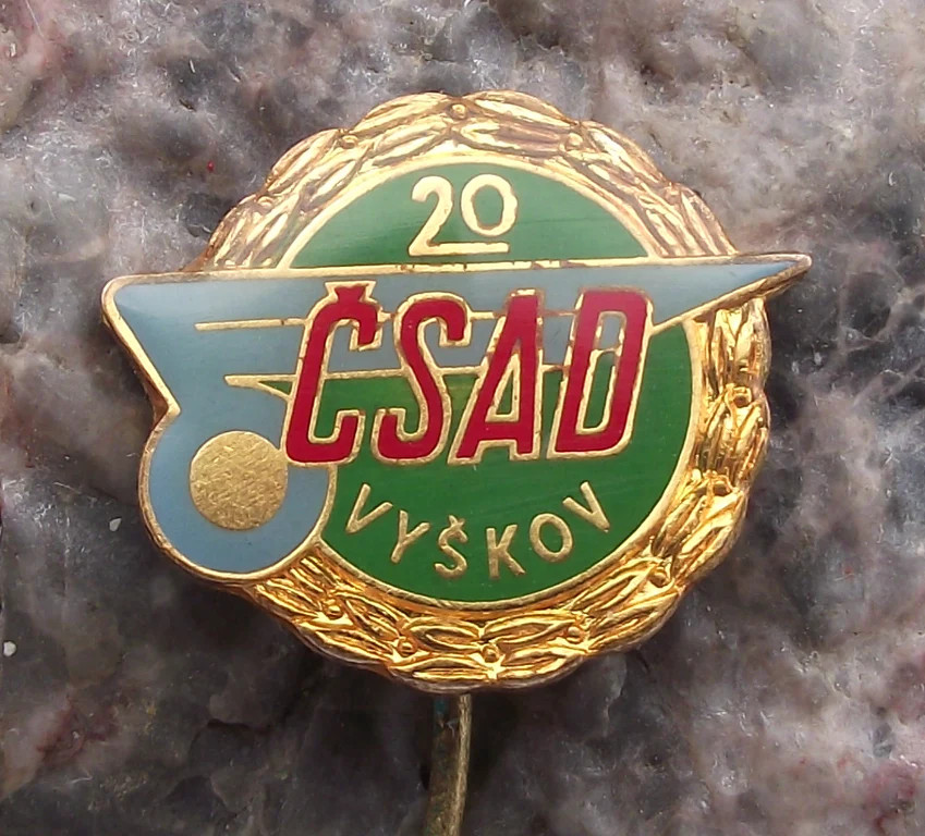 1969 CSAD Vyskov 20th Anniversary Czech State Bus Company Pin Badge