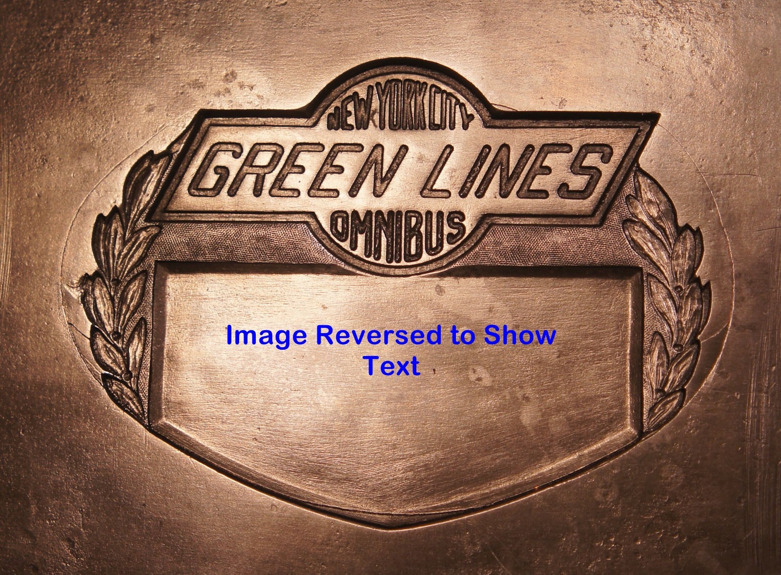 1935 NYC GREEN LINES Bus Driver Cap Badge STEEL STAMPING DIE Robbins RH501