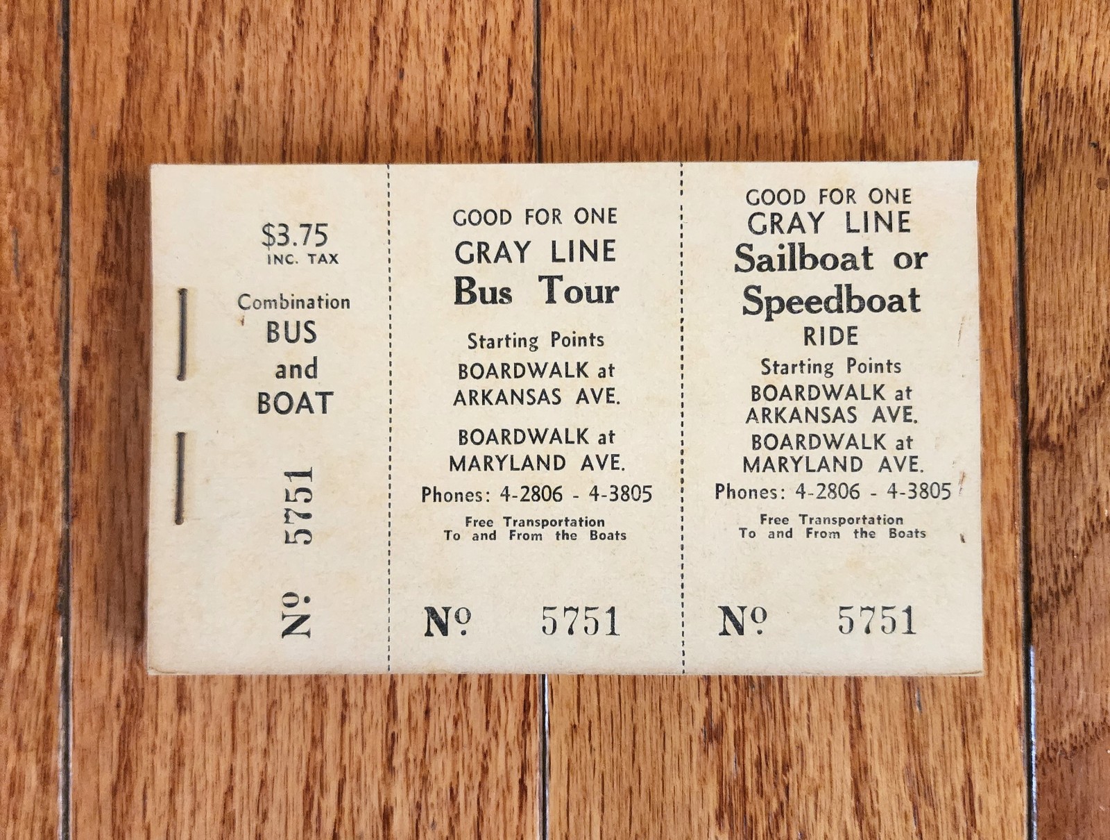 GRAY LINE BUS TOUR TICKET BOOK SAILBOAT – SPEEDBOAT RIDE REHOBOTH BEACH DELAWARE