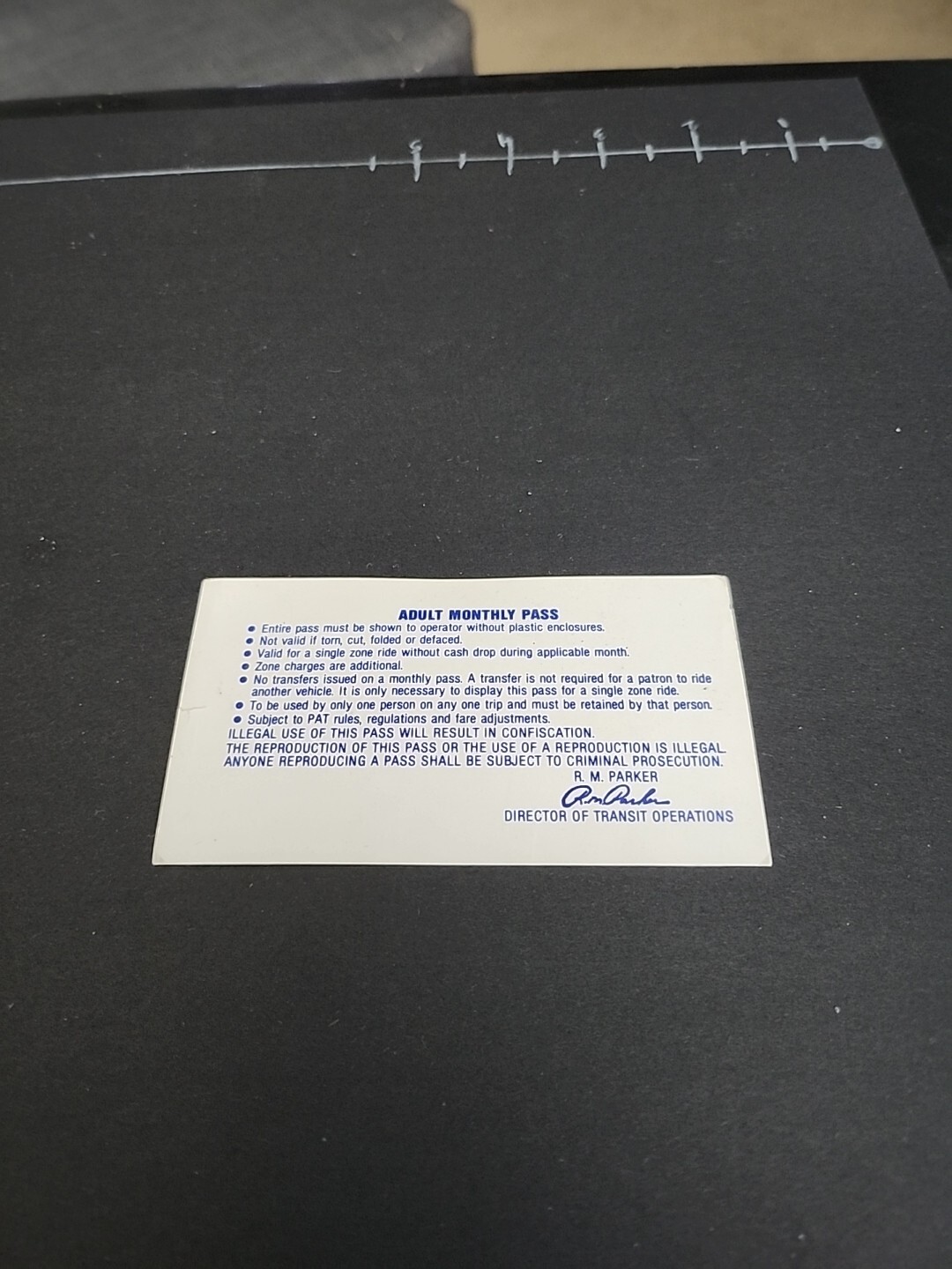Vtg PAT Bus / Streetcar Monthly Pass Port Authority Allegheny County Rare 1984