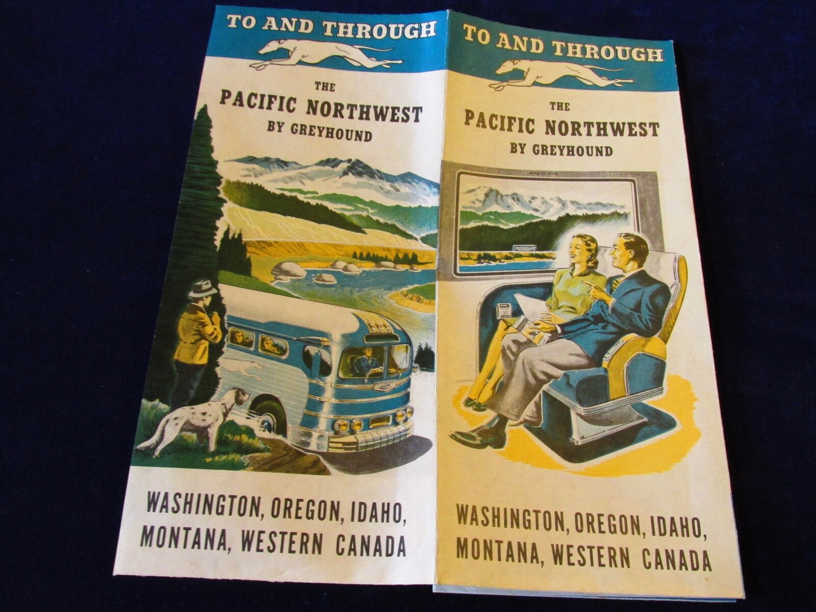 Vtg 1946 Greyhound Bus Line Pacific Northwest Travel Brochure WA ID OR MT ++Q693