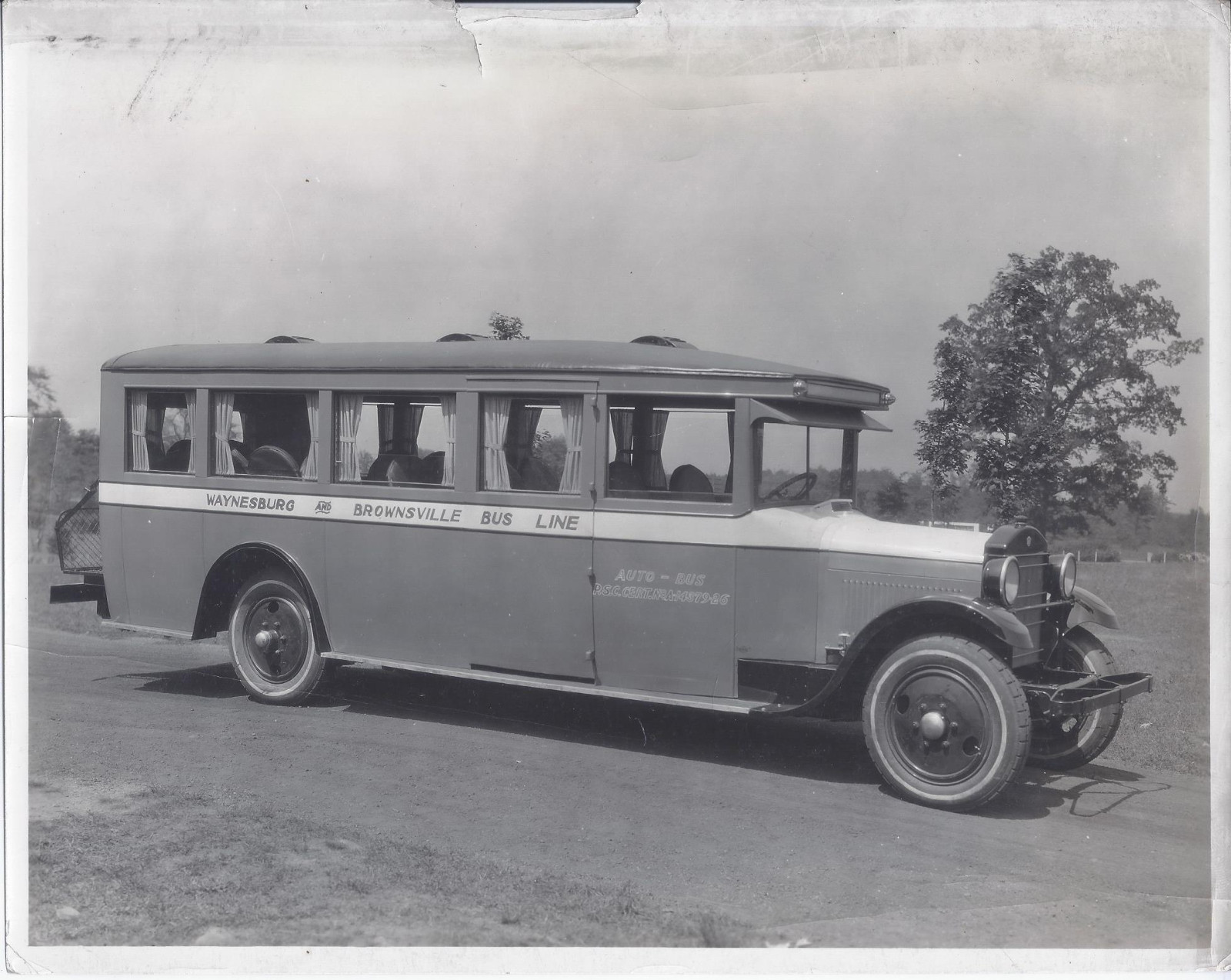 1920s CABINET PHOTO McKAY BODY WORKS WAYNESBURG BROWNSVILLE PA PASSENGER BUS