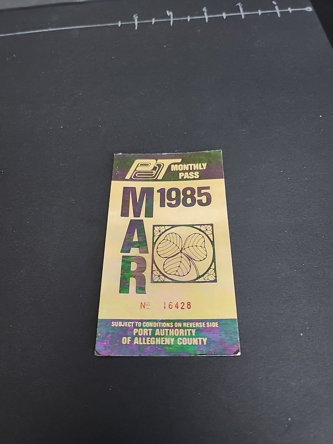 Vtg PAT Bus / Streetcar Monthly Pass Port Authority Allegheny County Rare 1985