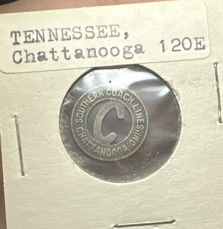 VERY RARE SOUTHERN COACH LINES TRANSIT TOKEN ~ CHATTANOOGA TENNESSEE LOT OF (6)