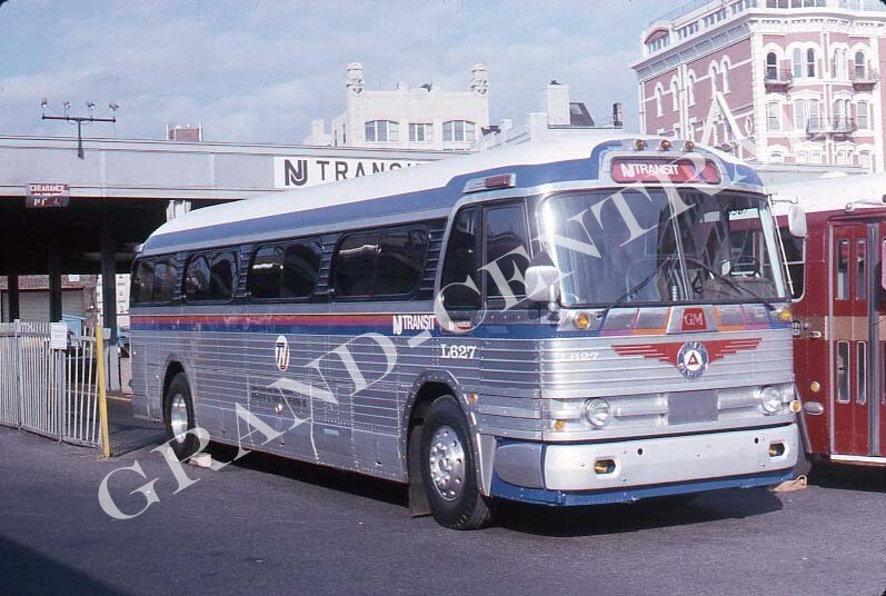 ORIGINAL 1989 NEW JERSEY TRANSIT NJT BUS SLIDE GM #L627 HOBOKEN NJ