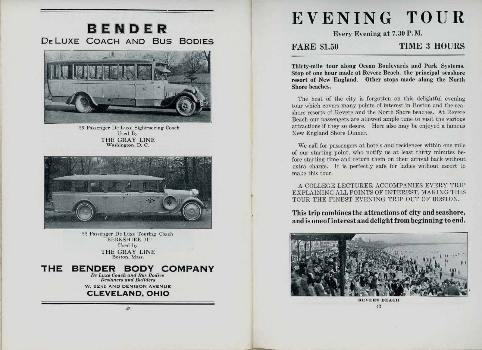 1924 Souvenir Of Boston The Gray Line Inc. Harry J Dooley Tours Ad’s MA Busses
