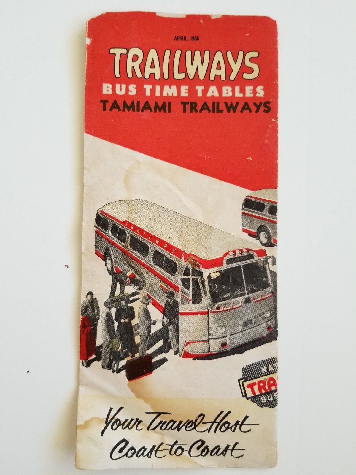 Trailways Tamiami Bus TimeTables 1956 Florida Map Advertisement