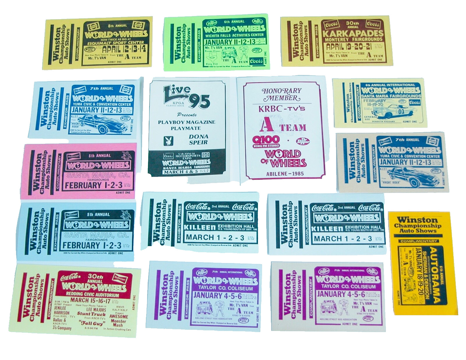 Vtg 80s Car Show Dukes of Hazzard General Lee Ticket Hotrod World of Wheels