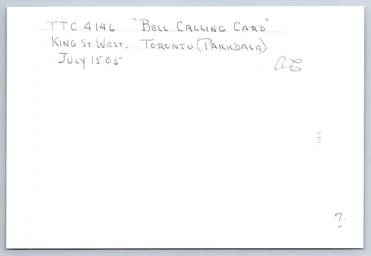 TTC Streetcar #4146, ‘Bell Calling Card’ Wrap King St W Toronto, Kodak 4×6 Print