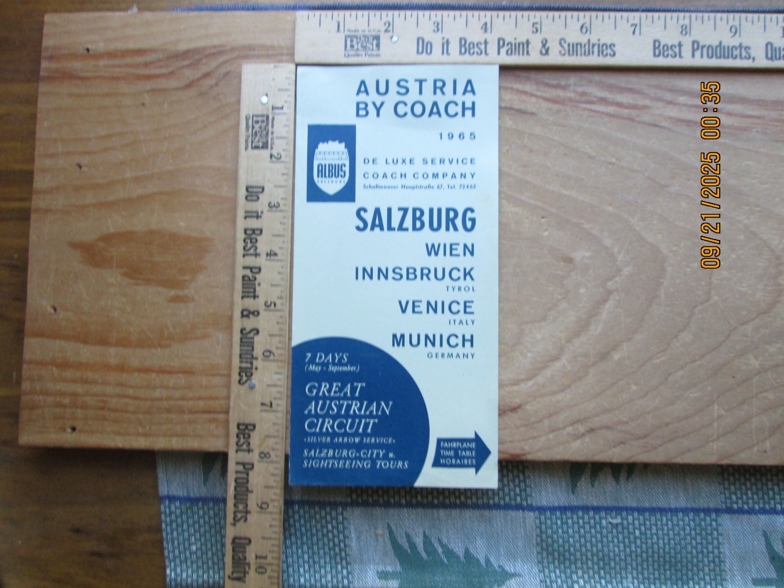 austria by coach albus salzburg Timetable 1965