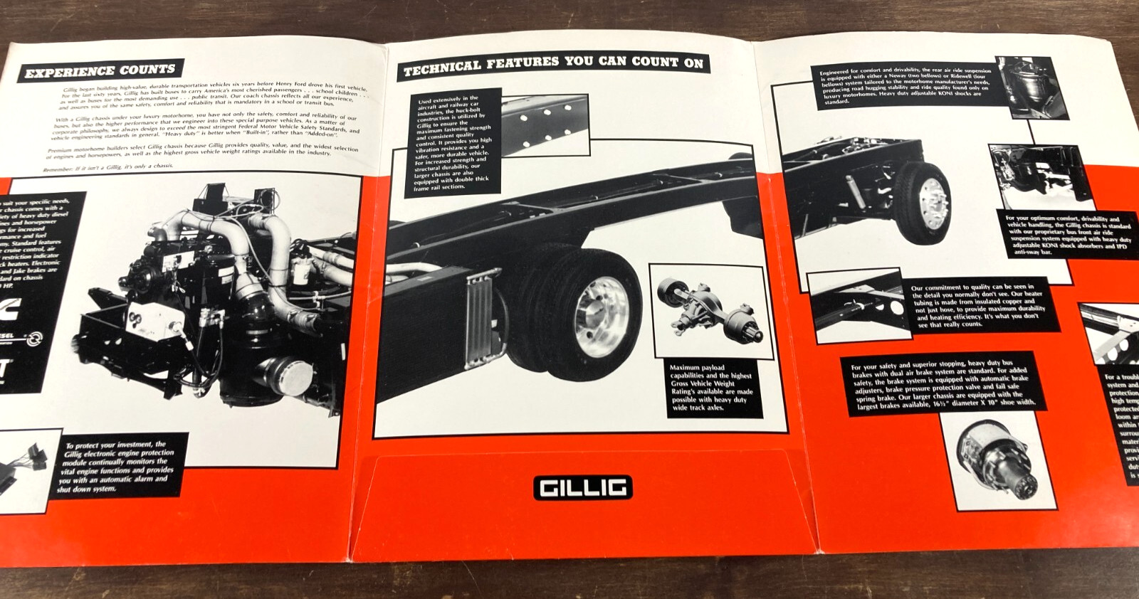 Gillig Bus Chassis Dealer Sales Brochure 90s Cat Diesel Engine Motorhome RV Spec