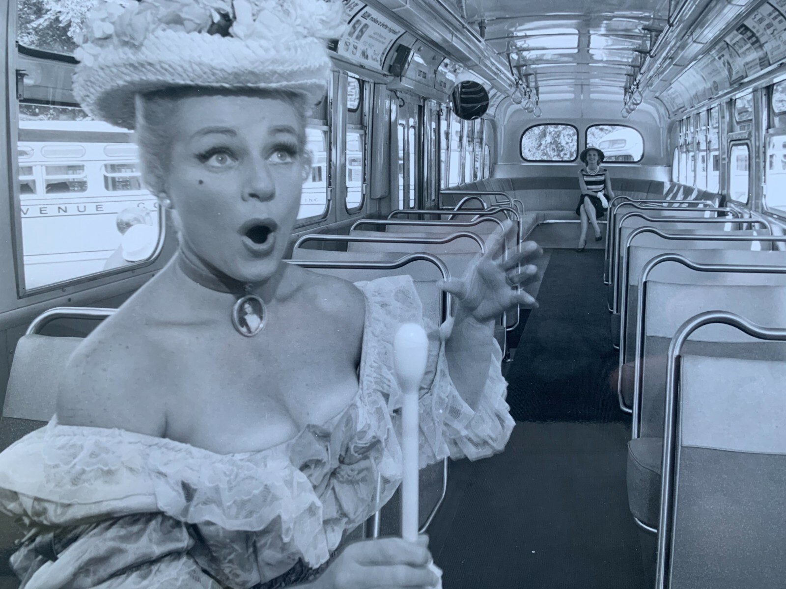 8X10 NYC BUS 2 CLASSY WOMEN DRESSED UP NEW TRANSIT BUS VINTAGE PINUP PHOTOGRAPH
