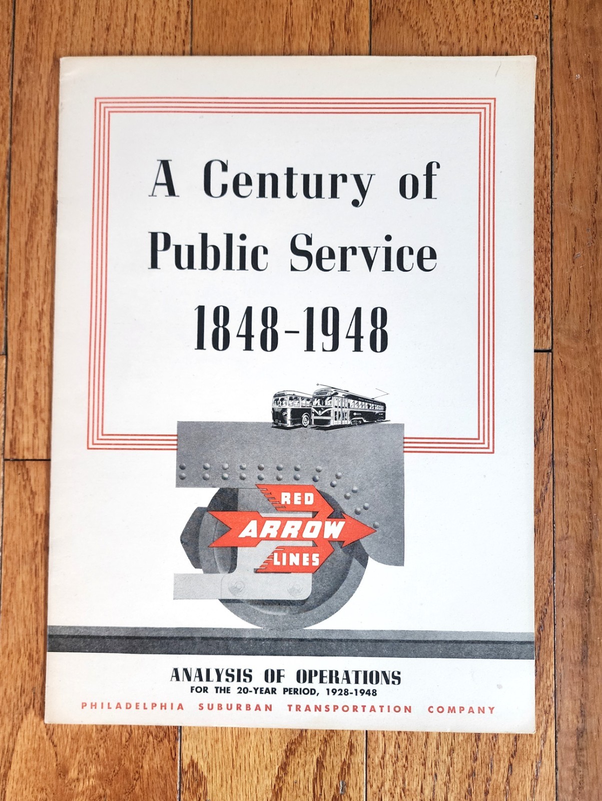 1948 PSTC PHILADELPHIA SUBURBAN TRANSPORTATION CO. RED ARROW LINES ANALYSIS BOOK