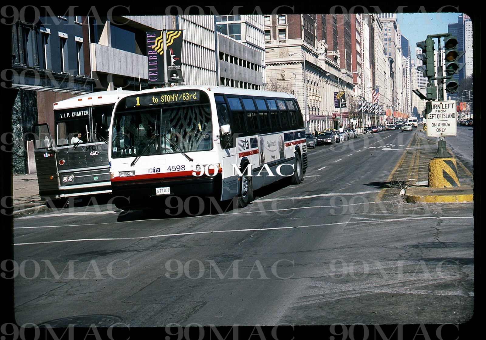 Chicago (IL) CTA TMC Bus #4598. Original Slide 1991.