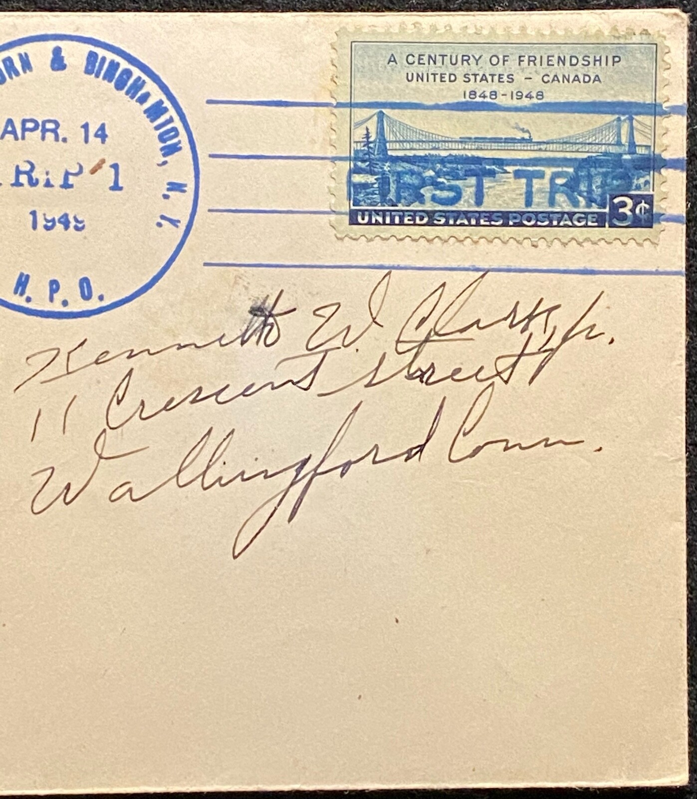 1949 **HIGHWAY POST OFFICE** SYRACUSE, AUBURN & BINGHAMTOM, N.Y. COVER+VIGNETTE!