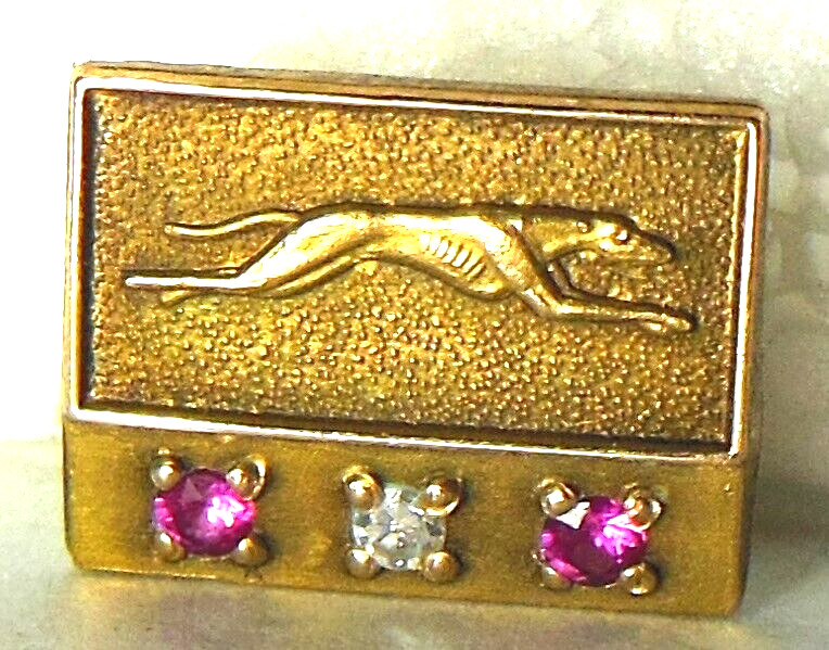 🚌 Greyhound Bus Co. 1/10 10K employee service award tie pin with a real 💎
