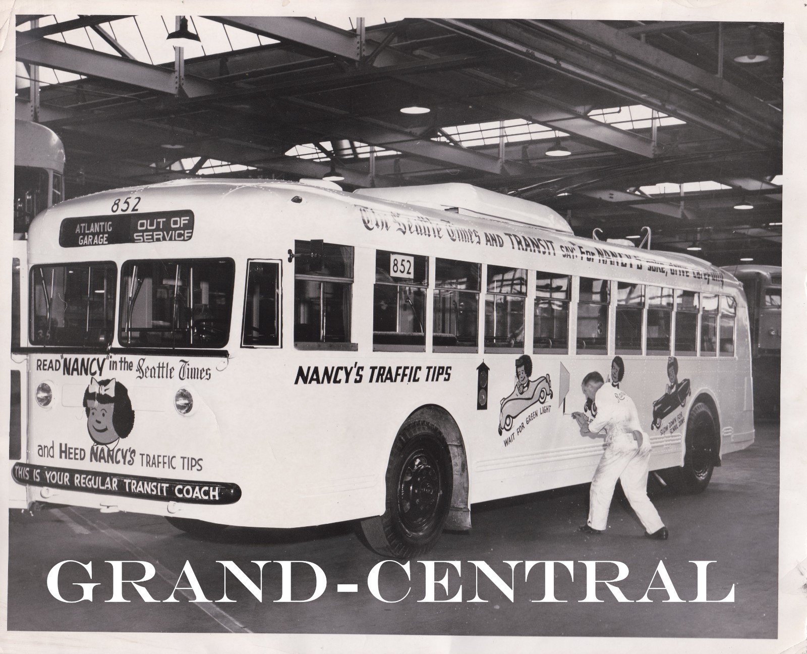 VINTAGE SEATTLE TRANSIT SYSYTEM STS TROLLEY BUS PHOTO #852 SEATTLE WASHINGTON –