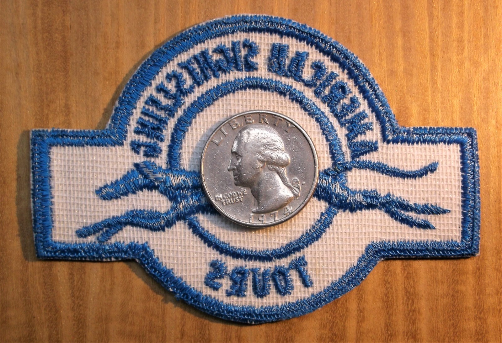 GEMSCO NOS Vintage Patch GREYHOUND BUS – AMERICAN TOURS – Original 1978 MINT