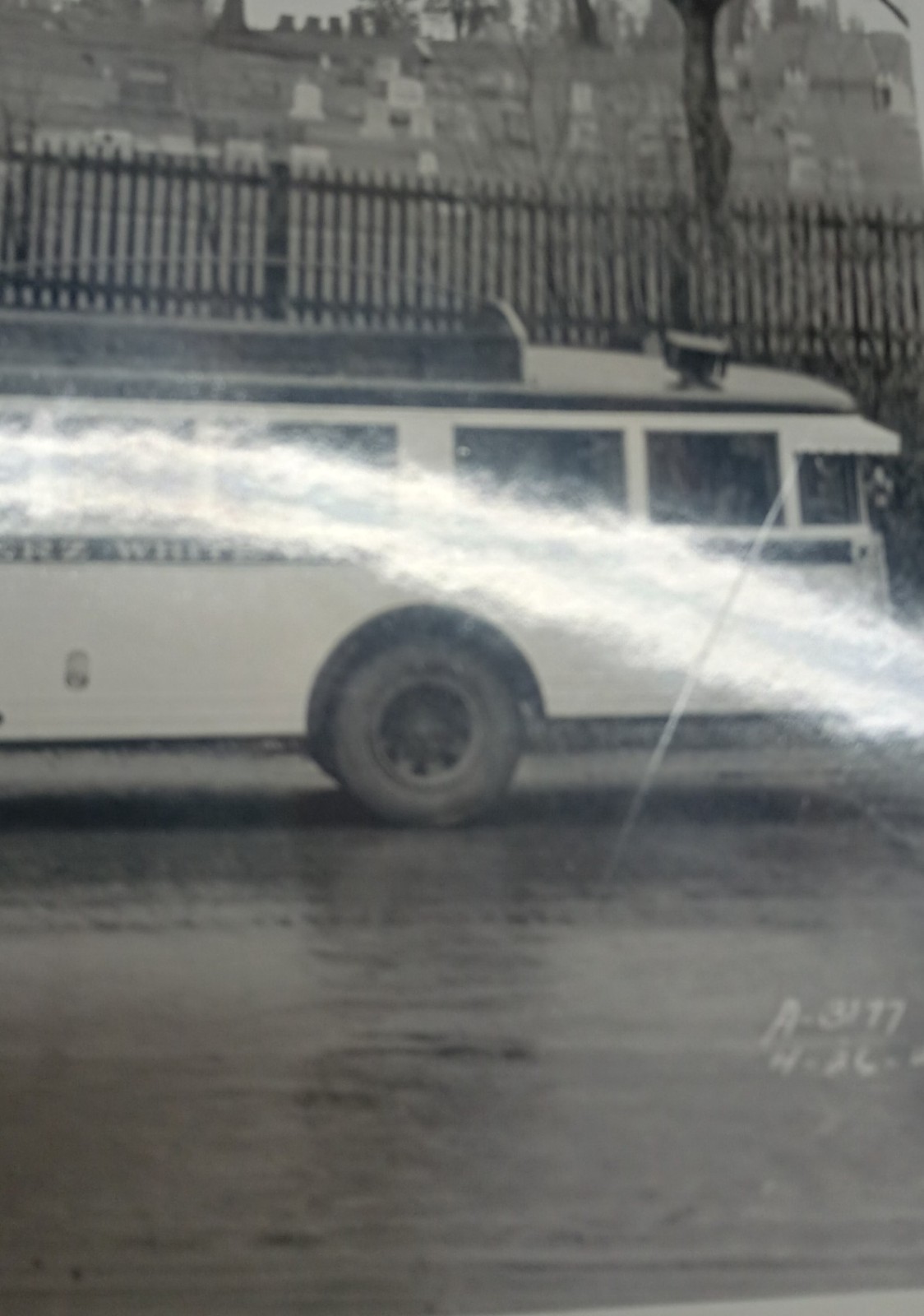 (4) 1929 8x10s Mack BK Bus MERZ WHITE WAY TOURS Phila. @ Allentown PA Plant