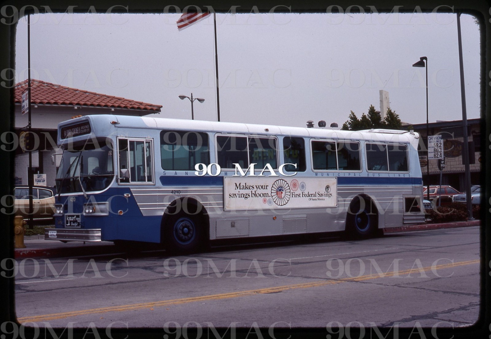 SMMBL. AM GENERAL BUS #4210. Santa Monica (CA). Original Slide 1976.