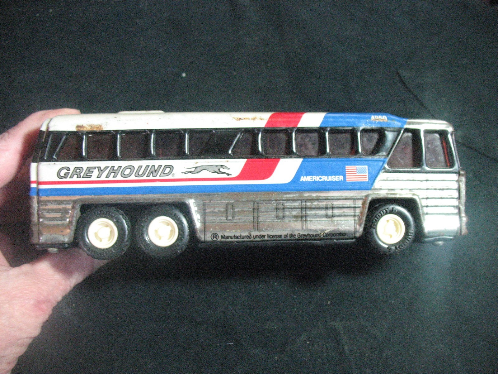 1979 Buddy L Greyhound Bus Americruiser 4950 Tin Toy Japan