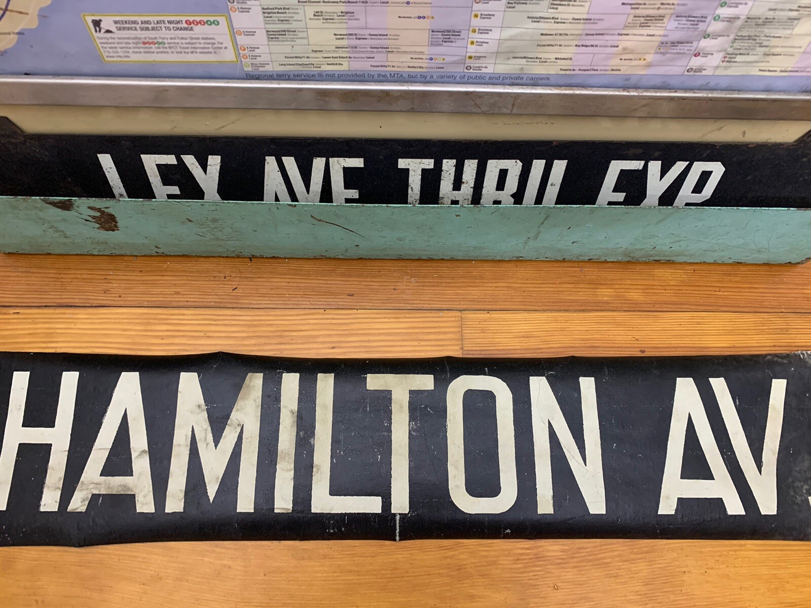 NY NYC BUS ROLL SIGN HAMILTON AVENUE BROOKLYN BAY RIDGE RED HOOK FERRY DISPLAY