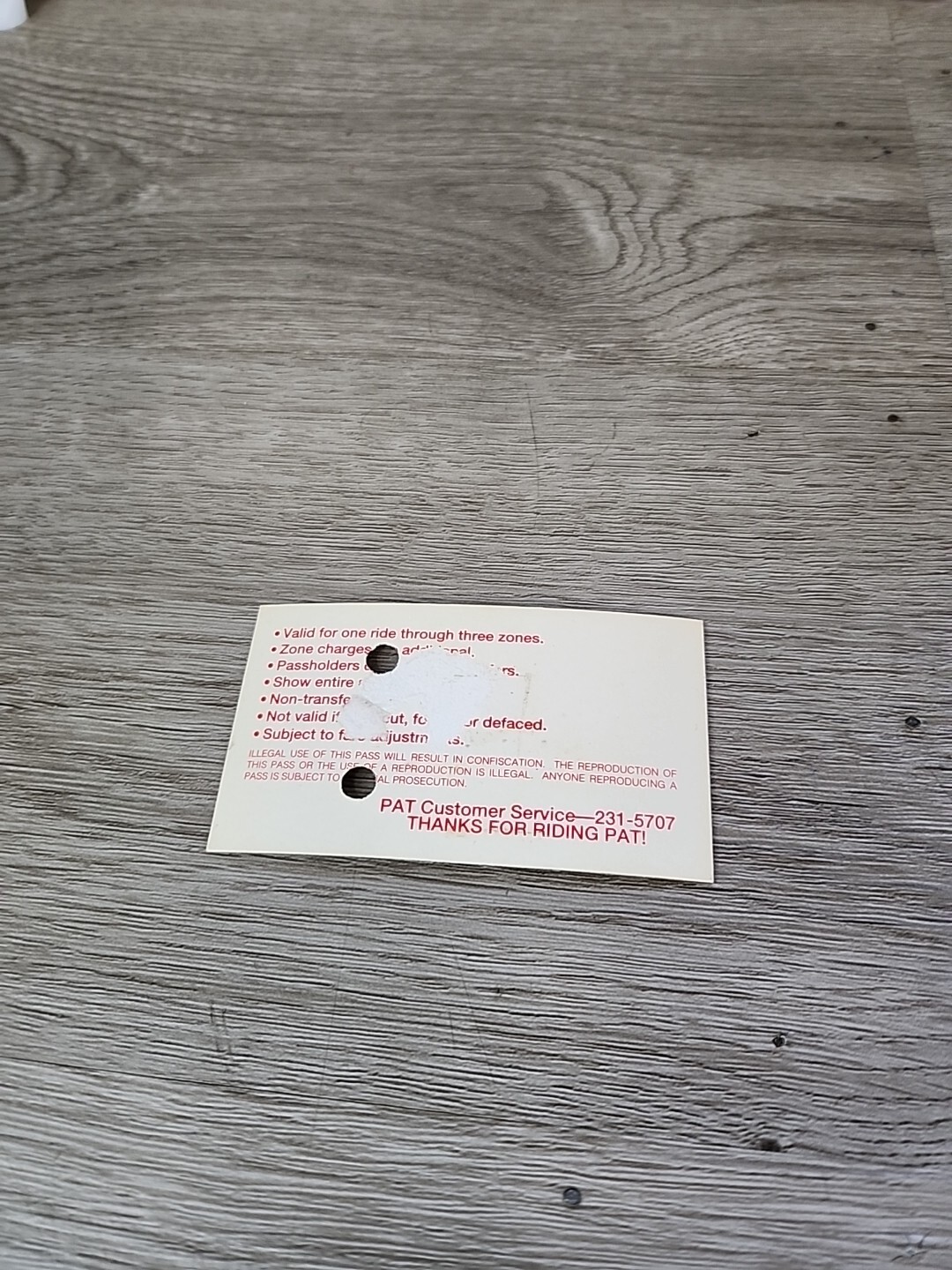 Vintage Hologram PAT Transit Bus Pass Pittsburgh Football Stadium 1991