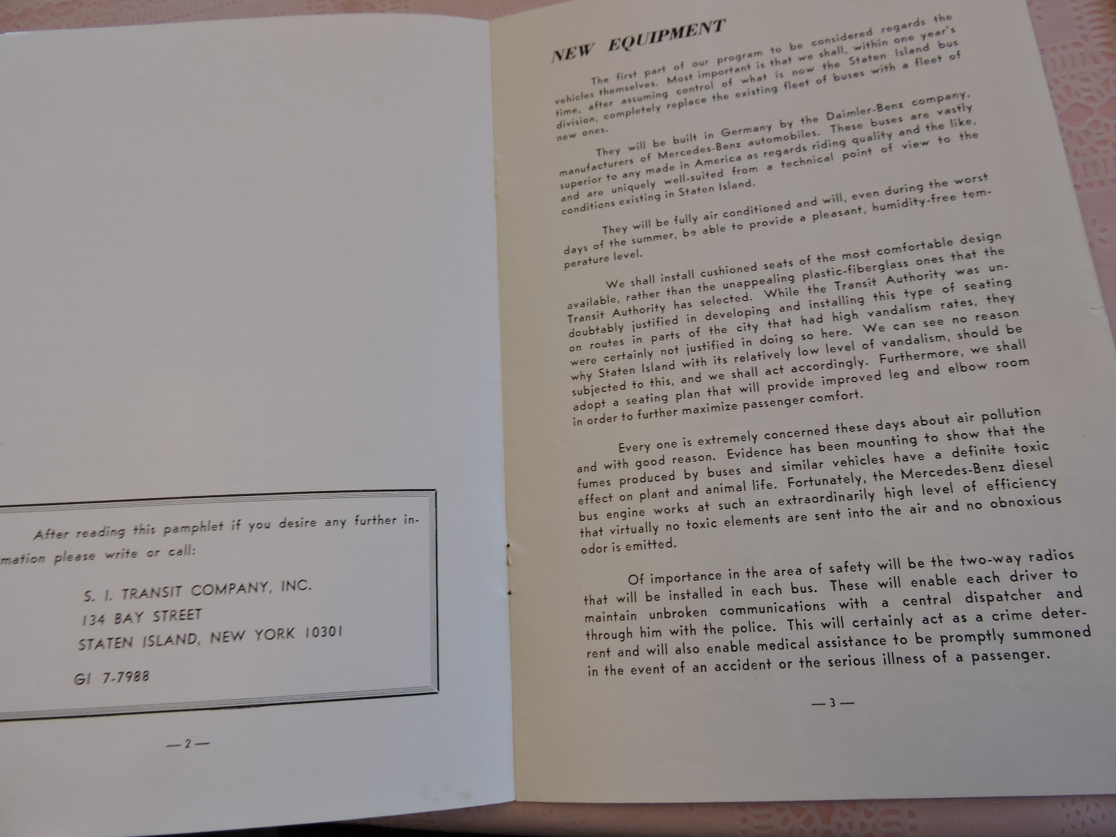 1958 ? SIRT BUS NEW YORK CITY STATEN ISLAND RAPID TRANSIT 6×9 brochure NYCTA