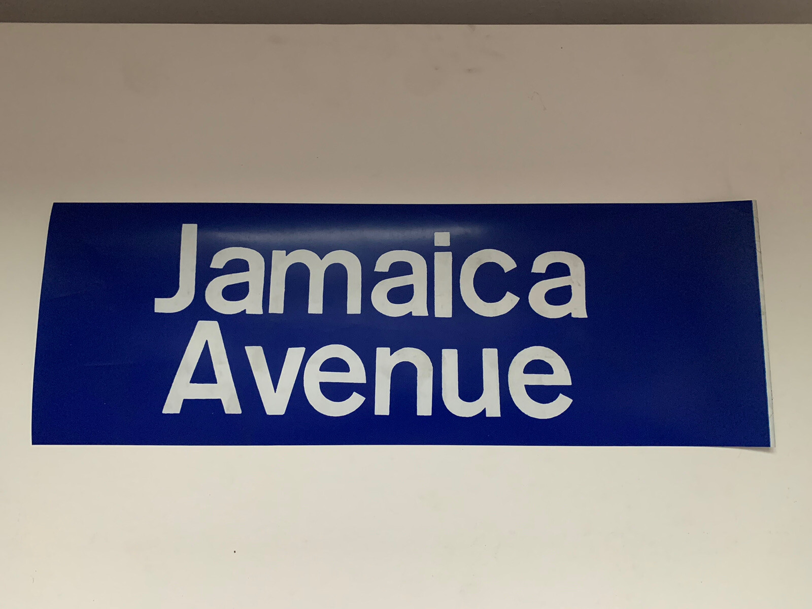 NY NYC BUS ROLL SIGN 1974 JAMAICA AVENUE QUEENS VINTAGE COLLECTIBLE TRANSIT SIGN
