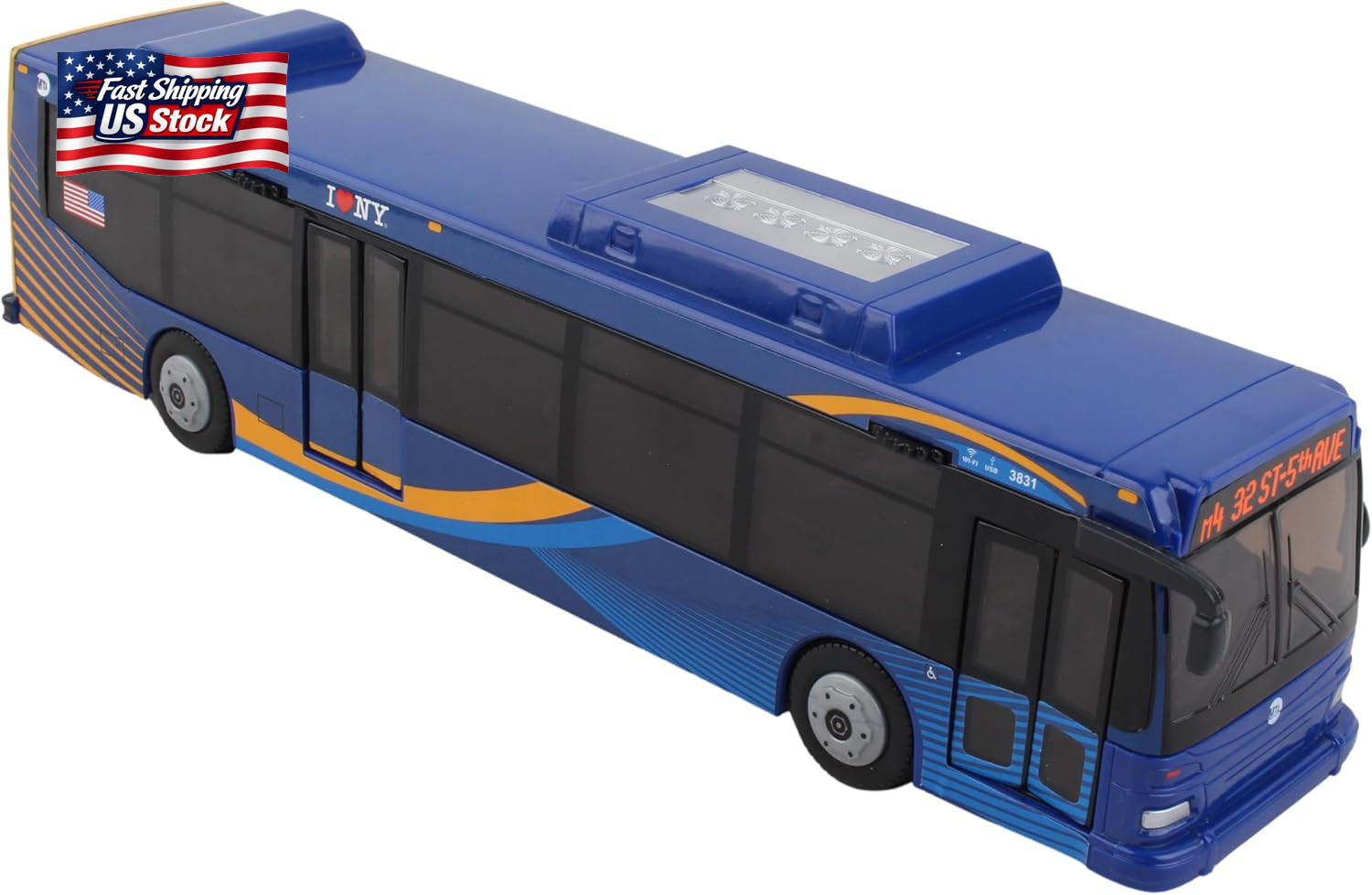Daron MTA Bus – 11-Inch Single Bus in New Blue Livery – Officially Licensed Fric