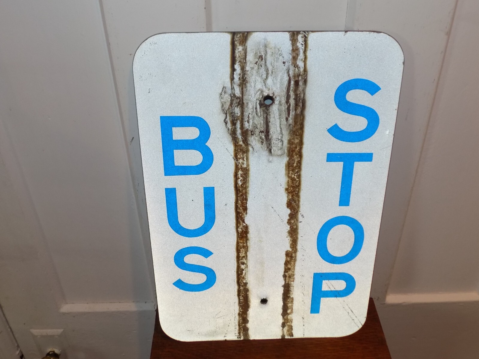 Vintage B.C. (Broome County) Transit Bus Stop Sign